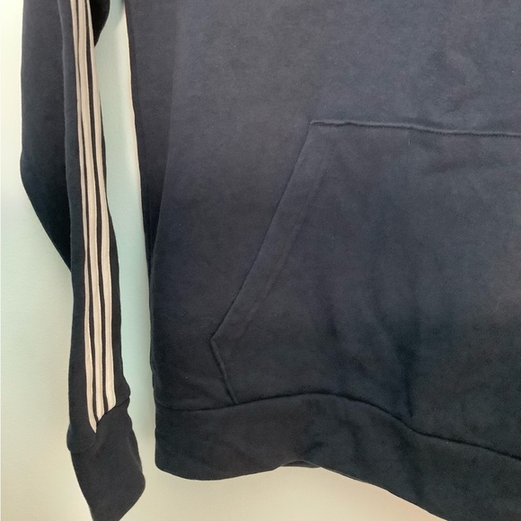 Men’s Adidas Medium 38 - 40 Navy Blue Soft Fleece Pullover Hoodie Sweatshirt - Picture 5 of 8